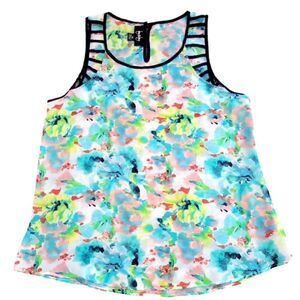 EC BY & BY SHEER FLORAL TANK SZ.M